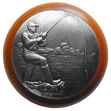 Notting Hill Cabinet Knob Catch of the Day-Cherry Antique Pewter 1-1-2" diameter - cabinetknobsonline
