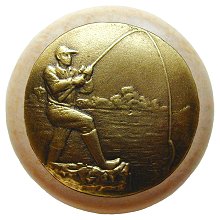 Notting Hill Cabinet Knob Catch of the Day-Natural Antique Brass 1-1-2" diameter - cabinetknobsonline