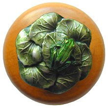 Notting Hill Cabinet Knob Leap Frog-Maple Pewter Hand Tinted 1-1-2" diameter - cabinetknobsonline
