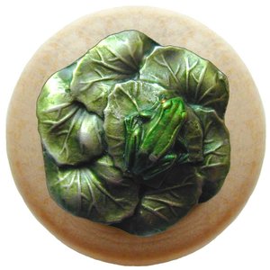 Notting Hill Cabinet Knob Leap Frog-Natural Pewter Hand Tinted 1-1-2" diameter - cabinetknobsonline