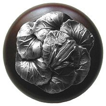 Notting Hill Cabinet Knob Leap Frog-Dark Walnut Antique Pewter 1-1-2" diameter - cabinetknobsonline