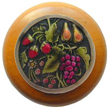 Notting Hill Cabinet Knob Tuscan Bounty-Maple Brass Hand Tinted 1-1-2" diameter - cabinetknobsonline