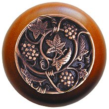 Notting Hill Cabinet Knob Grapevines-Cherry Antique Copper 1-1-2" diameter - cabinetknobsonline