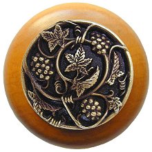 Notting Hill Cabinet Knob Grapevines-Maple Antique Brass 1-1-2" diameter - cabinetknobsonline
