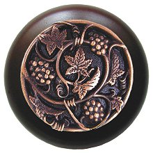 Notting Hill Cabinet Knob Grapevines-Dark Walnut Antique Copper 1-1-2" diameter - cabinetknobsonline