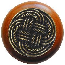 Notting Hill Cabinet Knob Classic Weave-Cherry Antique Brass 1-1-2" diameter - cabinetknobsonline