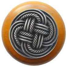 Notting Hill Cabinet Knob Classic Weave-Maple Antique Pewter 1-1-2" diameter - cabinetknobsonline