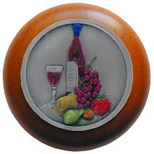 Notting Hill Cabinet Knob Best Cellar Wine-Cherry Pewter Hand Tinted 1-1-2" diameter - cabinetknobsonline
