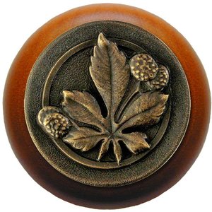 Notting Hill Cabinet Knob Horse Chestnut-Cherry Dark Brass 1-1-2" diameter - cabinetknobsonline