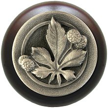 Notting Hill Cabinet Knob Horse Chestnut-Dark Walnut Antique Pewter 1-1-2" diameter - cabinetknobsonline