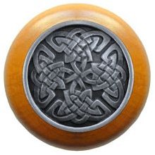 Notting Hill Cabinet Knob Celtic Isles-Maple Antique Pewter 1-1-2" diameter - cabinetknobsonline