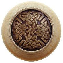 Notting Hill Cabinet Knob Celtic Isles-Natural Antique Brass 1-1-2" diameter - cabinetknobsonline