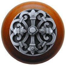 Notting Hill Cabinet Knob Chateau-Cherry Antique Pewter 1-1-2" diameter - cabinetknobsonline