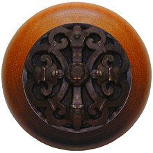 Notting Hill Cabinet Knob Chateau-Cherry Dark Brass 1-1-2" diameter - cabinetknobsonline