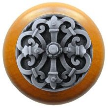 Notting Hill Cabinet Knob Chateau-Maple Antique Pewter 1-1-2" diameter - cabinetknobsonline