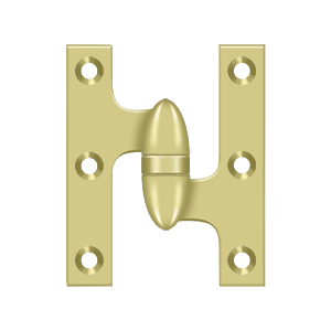 Deltana Architectural Hardware Specialty Solid Brass Hinges & Finials 3" x 2 1-2" Hinge each - cabinetknobsonline