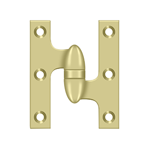 Deltana Architectural Hardware Specialty Solid Brass Hinges & Finials 3" x 2 1-2" Hinge each - cabinetknobsonline