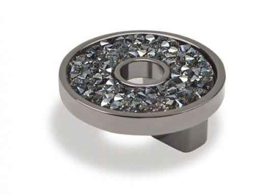 TOPEX DECORATIVE CABINET HARDWARE SMALL ROUND KNOB WITH HOLE SWAROVSKI - cabinetknobsonline