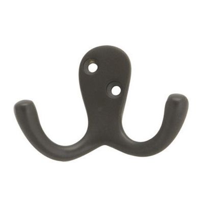 Belwith-Keeler Cabinet Hardware Utility Hooks Collection Utility Hook Double 1-2 Inch Center to Center Oil Rubbed Bronze Finish - cabinetknobsonline