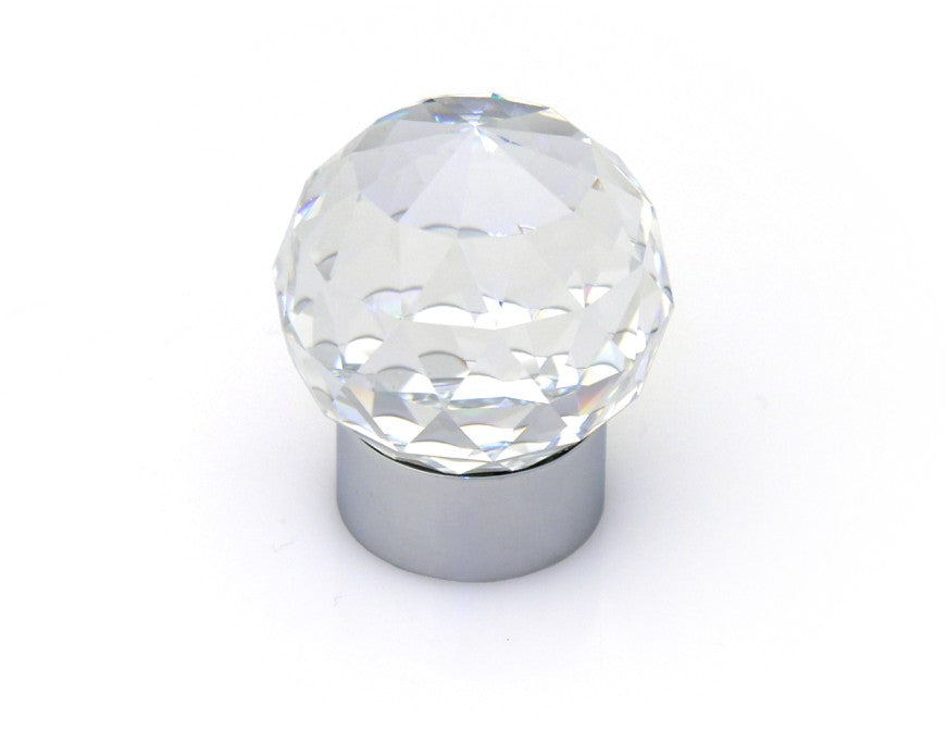 TOPEX DECORATIVE CABINET HARDWARE LARGE ROUND SWAROVSKI CRYSTAL KNOB - cabinetknobsonline