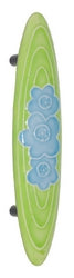 Acorn Manufacturing Cabinet  Hardware Sm Pull Lt Green w-3 Blue Flowers - cabinetknobsonline