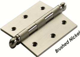 Deco & Deco Decorative Ball Tip Door Hinges 3-1-2" X 3-1-2" Extruded Solid Brass Hinges Polished Chrome - cabinetknobsonline