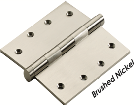Deco & Deco Decorative Button Tip Door Hinges 2-1-2" X 2-1-2" Extruded Solid Brass Hinges Polished Brass - cabinetknobsonline