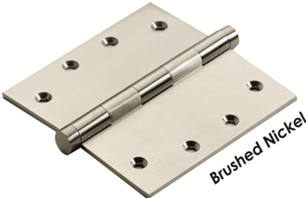 Deco & Deco Decorative Button Tip Door Hinges 3" X 3" Extruded Solid Brass Hinges Polished Chrome - cabinetknobsonline