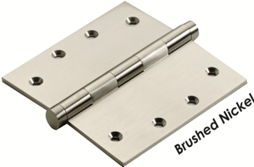 Deco & Deco Decorative Button Tip Door Hinges 4-1-2" X 4-1-2" Extruded Solid Brass Hinges Polished Brass - cabinetknobsonline