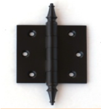 Deco & Deco Decorative Steeple Tip Door Hinges 3" X 3"  Extruded Solid Brass Hinges Oil Rubbed Bronze - cabinetknobsonline