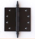 Deco & Deco Decorative Steeple Tip Door Hinges 4" X 4"  Extruded Solid Brass Hinges Oil Rubbed Bronze - cabinetknobsonline