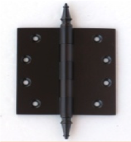 Deco & Deco Decorative Steeple Tip Door Hinges 4" X 4" Extruded Solid Brass Hinges Polished Chrome - cabinetknobsonline