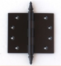Deco & Deco Decorative Steeple Tip Door Hinges 4-1-2" X 4-1-2" Extruded Solid Brass Hinges Polished Chrome - cabinetknobsonline
