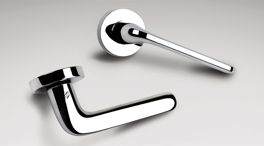 Colombo Design Door Lever ROBOQUATTRO -ID41NA- PASSAGE - cabinetknobsonline