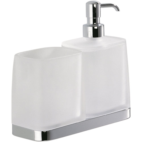 Colombo Design Time Collection Wall Mounted Soap Dispenser-Glass Holder-Chrome - cabinetknobsonline