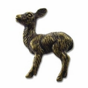 Big Sky Hardware-Baby Deer Cabinet Knob-Antique Brass - cabinetknobsonline