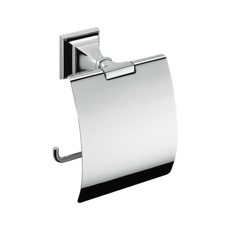 Colombo Design Portofino Collection Toilet Paper Holder w- Cover - Chrome - cabinetknobsonline