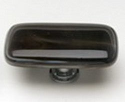 Sietto Glass Rectangular Cabinet Knob Cirrus Brown w- White Accent - cabinetknobsonline