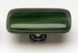 Sietto Glass Rectangular Cabinet Knobs Cirrus Green - cabinetknobsonline