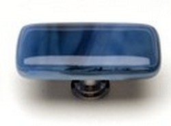 Sietto Glass Rectangular Cabinet Knobs Cirrus Marine Blue - cabinetknobsonline