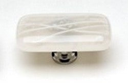 Sietto Decorative Glass Cirrus Cabinet Knob Vanilla & White Mardi Gras - cabinetknobsonline