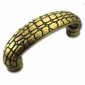 Big Sky Hardware-Crocodile Cabinet Pull Antique Brass 3" C.C. - cabinetknobsonline