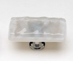 Sietto Glass Cabinet Rectangular Knobs Glacier Blue Grey - cabinetknobsonline