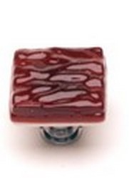 Sietto Glass Cabinet Pull Glacier   Garnet Red - cabinetknobsonline