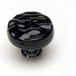 Sietto Decorative Glass Cabinet Knobs- Black - cabinetknobsonline