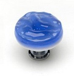 Sietto Glass Round Cabinet Knobs Glacier Sky Blue - cabinetknobsonline