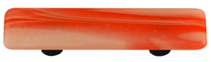 Hot Knobs Glass Cabinet Pull White Swirl Opal Orange - cabinetknobsonline