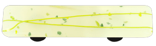 Hot Knobs Glass Cabinet Pull Mardi Gras Collection Spring Green MG White - cabinetknobsonline