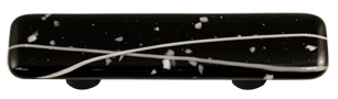 Hot Knobs Glass Cabinet Pull Mardi Gras Collection White MG Black - cabinetknobsonline
