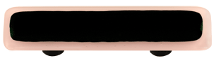 Hot Knobs Glass Cabinet Pull Black with Petal Pink Border - cabinetknobsonline